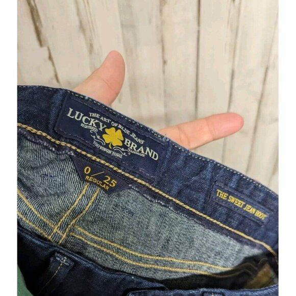 Lucky Sweet Jean Bootcut Jeans Women's 2/ 0 Dark Wash Boho Western Disco - Picture 10 of 14